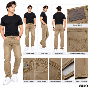 Men's Beige Denim Jeans