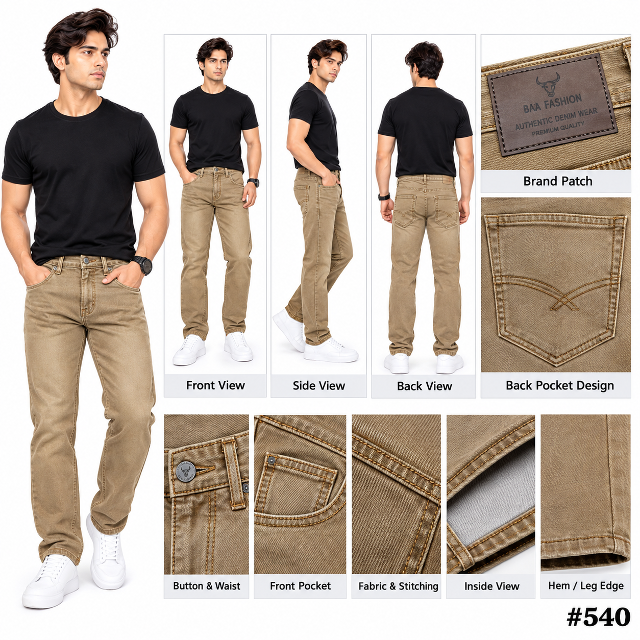 Men’s Beige Denim Jeans