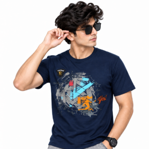 Men's Navy Blue Graphic T-Shirt