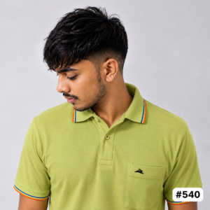 Men's Olive Green Contrast Trim Polo T-Shirt